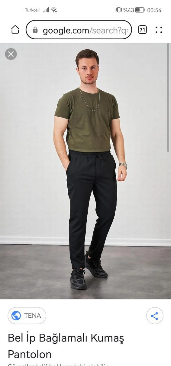 Erkek Siyah Regular Fit Rahat Pantolon - Görsel 3