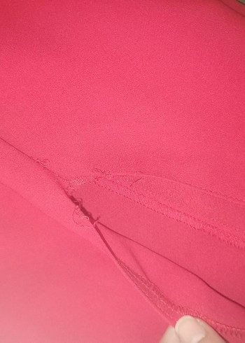 Uzun Kırmızı Drapeli V Yaka Abiye Elbise - Görsel 6