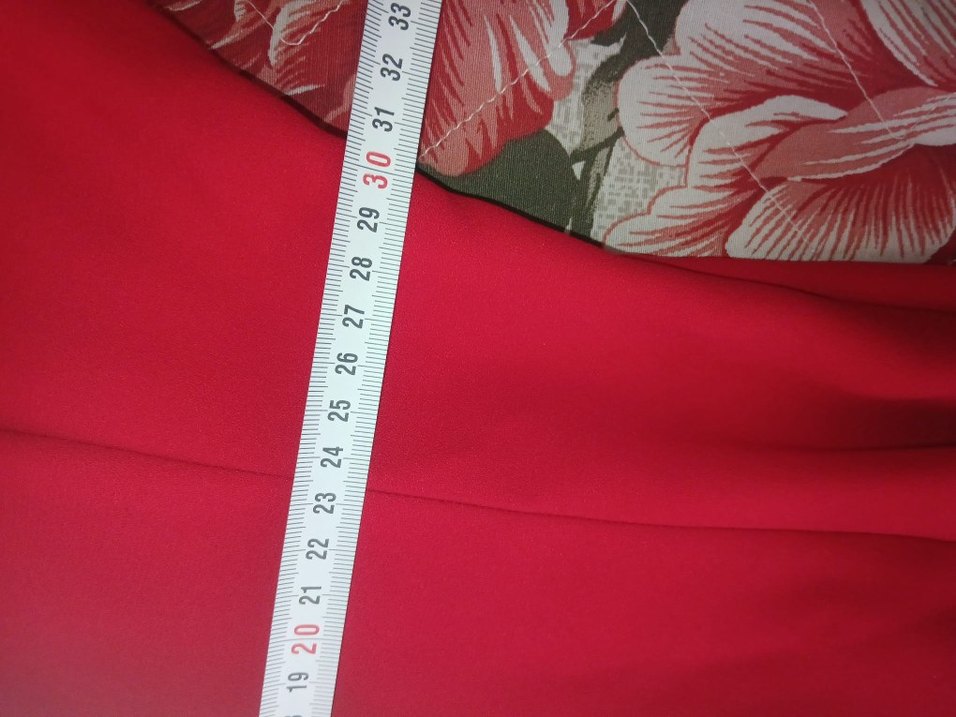 Uzun Kırmızı Drapeli V Yaka Abiye Elbise - Görsel 4