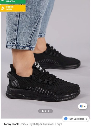 Tonny Black Siyah Unisex Spor Ayakkabı
