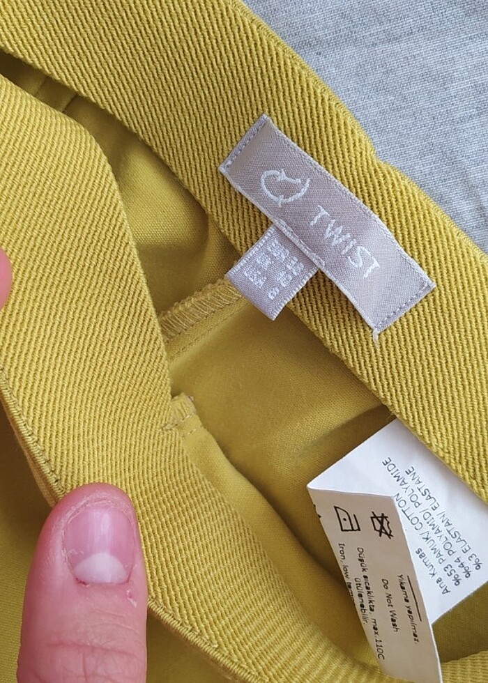 Twist hardal renk kumaş pantolon  - Görsel 4