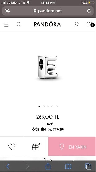 e harfi charm pandora