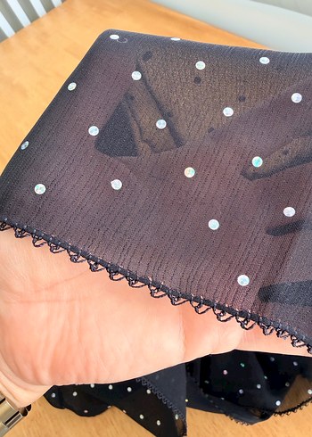 Siyah Pullu İğne Oyalı Baş Örtüsü (2 Adet) - Görsel 6