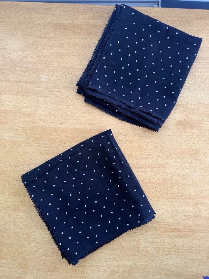 Siyah Pullu İğne Oyalı Baş Örtüsü (2 Adet) - Görsel 2