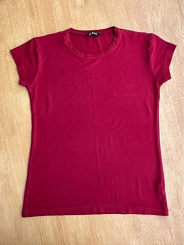 Basic Bordo Likralı Tshirt