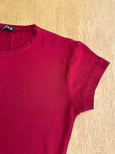 s Beden bordo Renk Basic Bordo Likralı Tshirt