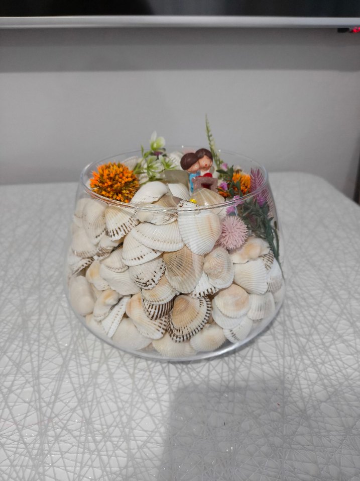 Deniz Kabukları ve Minyatür Figürlü Dekoratif Kase - Görsel 5