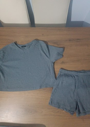 xl Beden gri Renk Gri Kısa Kollu Hamile ve Emzirme Pijama Takımı
