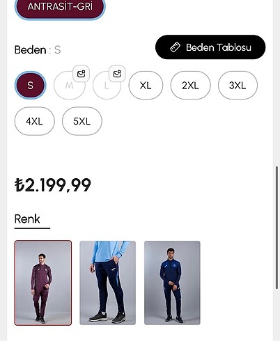s/m Beden gri Renk Antrenman pantolonu