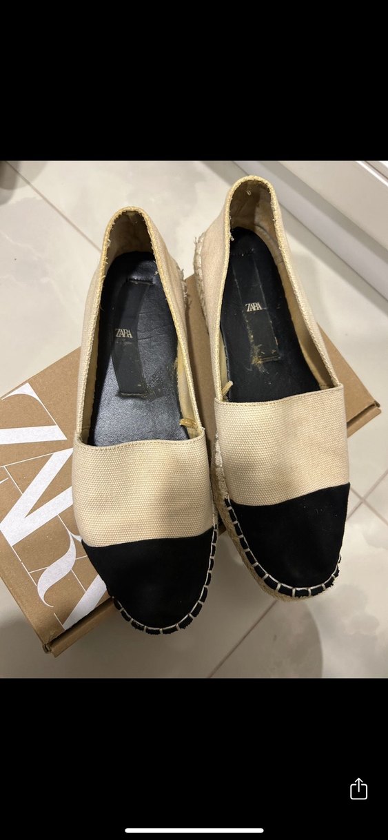 Zara Bej Siyah Kadın Espadril - Görsel 5