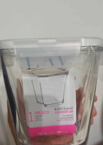 LAV Cam Gıda Saklama Kabı - Pembe Kapaklı - Görsel 3