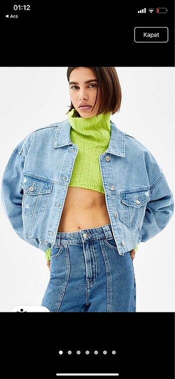 Cropped denim ceket