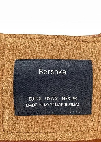 s Beden camel Renk Bej Süet Kadın Kemerli Uzun Ceket