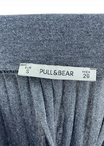 Gri Pilili Midi triko Etek - Görsel 2