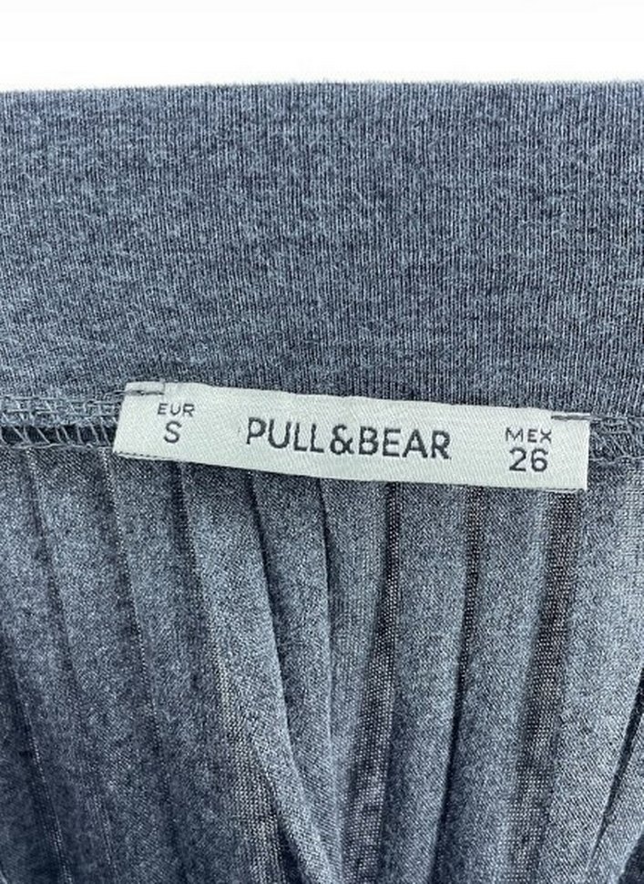 Gri Pilili Midi triko Etek - Görsel 2