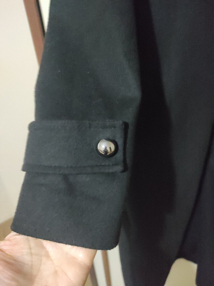 Siyah Uzun Kemerli Kadın Kaban - Görsel 3