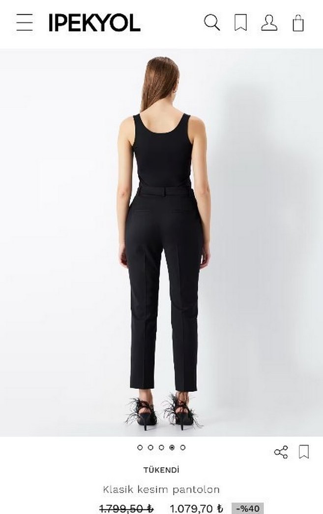 Kadın Siyah  Kumaş Pantolon - Görsel 2
