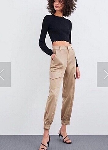 Zara saten kargo pantolon