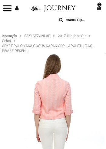m Beden Pembe ceket Notched Lapel Yaka