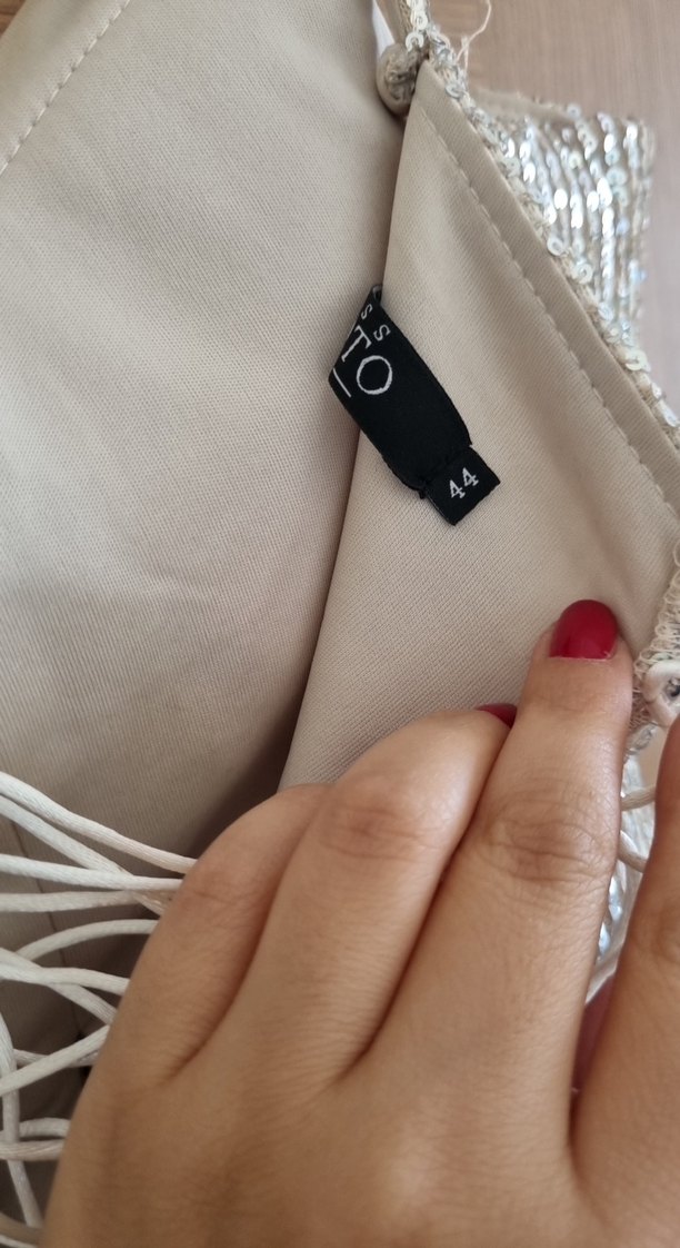 Gri Uzun Drapeli Abiye Elbise - Görsel 5