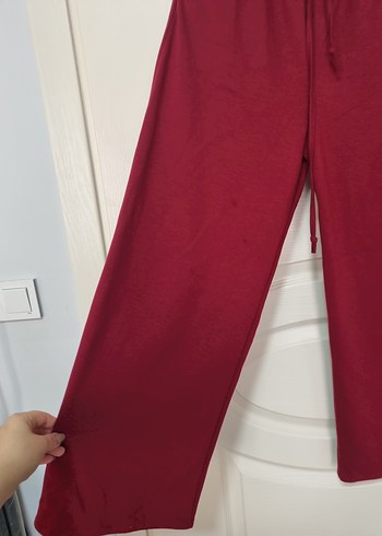 Bordo Rahat Kesim Kadın Eşofman Altı - Görsel 3