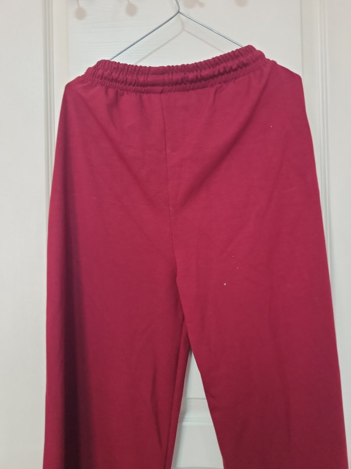 Bordo Rahat Kesim Kadın Eşofman Altı - Görsel 5