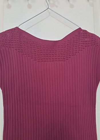 Bordo Kadın Triko Süveter - Görsel 2