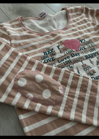 Pembe Baskılı Uzun Kollu eGecelik - Görsel 5