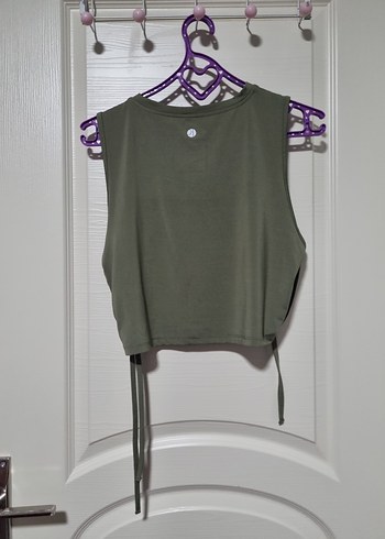 Kadın Haki Spor Atlet Crop Üst - Görsel 3