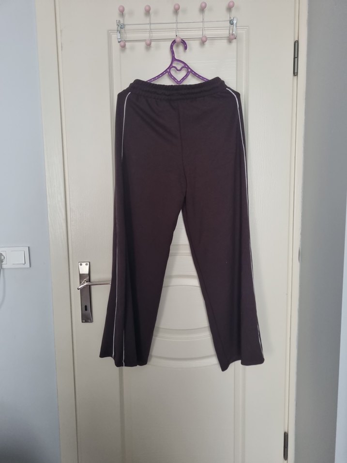 Gri Kadın Beli Bağcıklı Midi Eşofman - Görsel 3