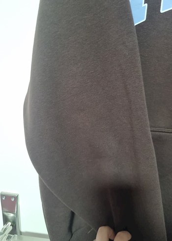 Kahverengi Kapüşonlu MAVİ Sweatshirt - Görsel 2