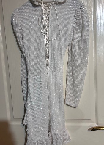 Gri Piliseli Uzun Kadın Abiye Elbise - Görsel 2