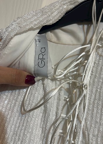 Gri Piliseli Uzun Kadın Abiye Elbise - Görsel 3