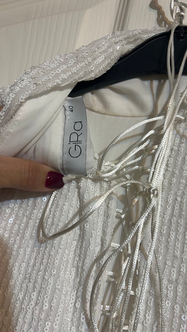 Gri Piliseli Uzun Kadın Abiye Elbise - Görsel 3