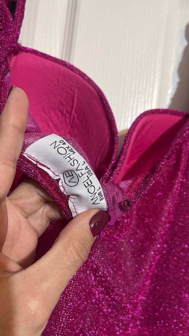 Parlak Mor Uzun Drapeli Kadın Abiye Elbise - Görsel 2