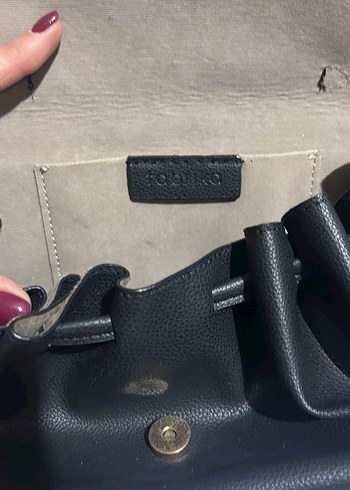 Siyah Deri Tokalı Kadın Çanta - Görsel 2