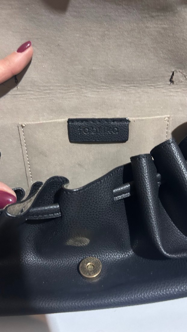 Siyah Deri Tokalı Kadın Çanta - Görsel 2