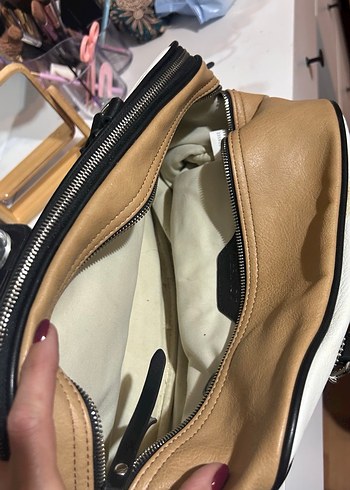 Tokalı Beyaz Deri Kadın Çanta - Görsel 3