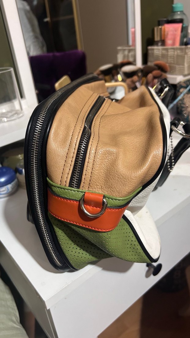 Tokalı Beyaz Deri Kadın Çanta - Görsel 2