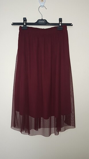 Bordo Kısa Etek