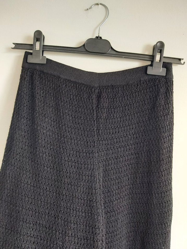 Kadın Siyah Örgü Pantolon - Görsel 5