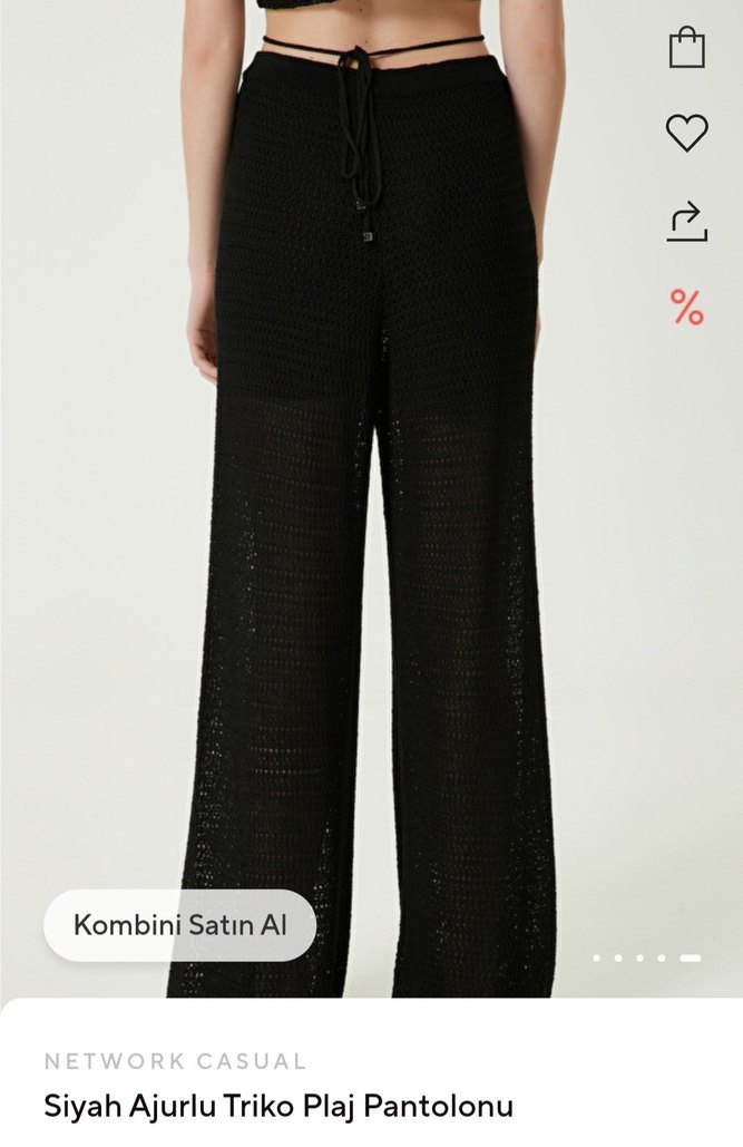 Kadın Siyah Örgü Pantolon - Görsel 2