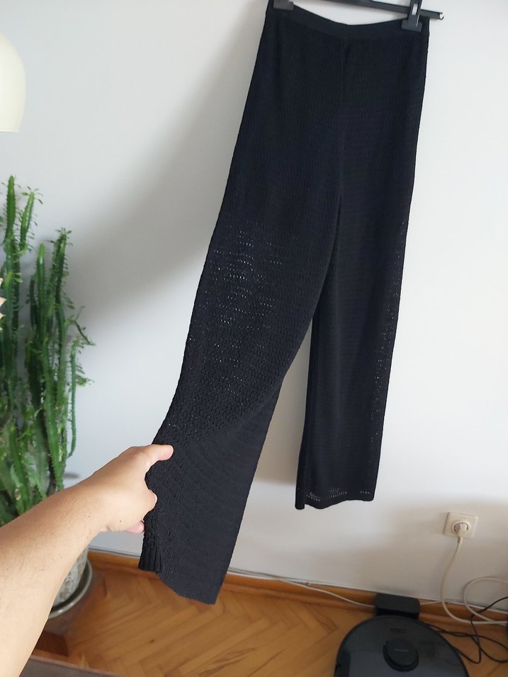 Kadın Siyah Örgü Pantolon - Görsel 3