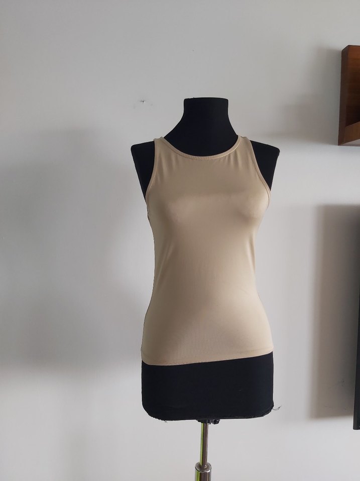 Bej Kadın Kolsuz  Atlet - Görsel 3