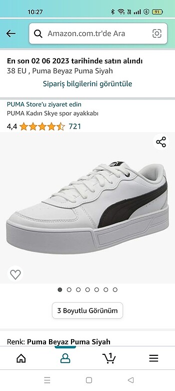 PUMA SKYE BEYAZ SNEAKER