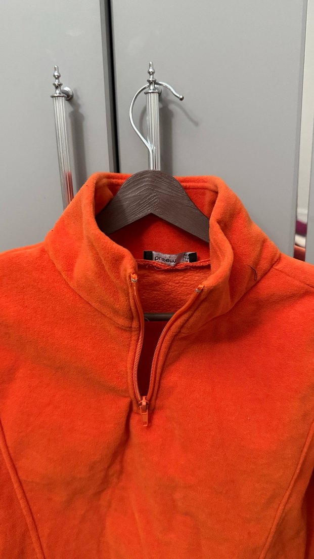 Kırmızı Yarım Fermuarlı Erkek Polar Sweatshirt - Görsel 2