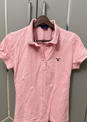 GANT mark Kızlar İçin Pembe Kısa Kollu Polo Tişört - Görsel 3