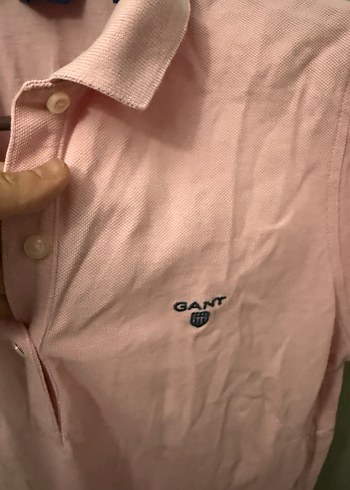 GANT mark Kızlar İçin Pembe Kısa Kollu Polo Tişört - Görsel 4