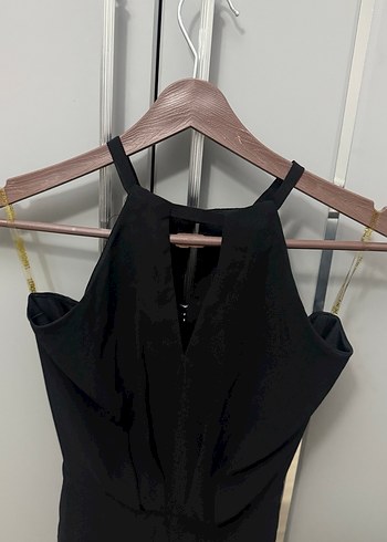 Uzun Siyah Drapeli Gotik Abiye Elbise - Görsel 2