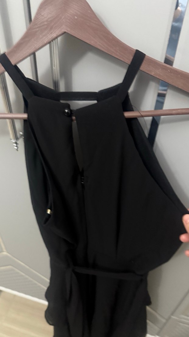 Uzun Siyah Drapeli Gotik Abiye Elbise - Görsel 5